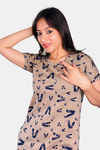 Sweetmoon Long T Shirt Nightdress - Brown — thumbnail 5